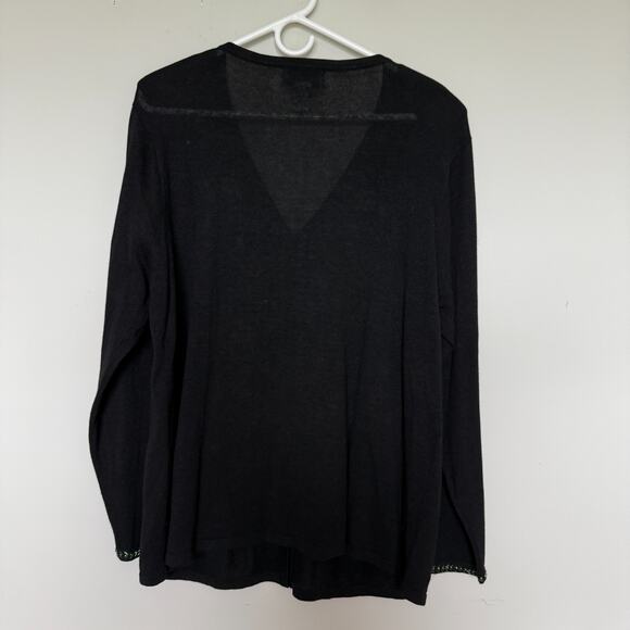 Graver Studio Womens Cardigan Sweater XL Black Embroidered Cottage Grandmacore - Picture 5 of 5